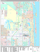 West Palm Beach  Wall Map Premium Style